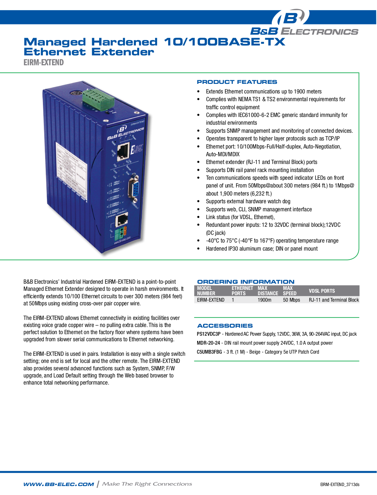 B&B Electronics EIRM-EXTEND Datasheet