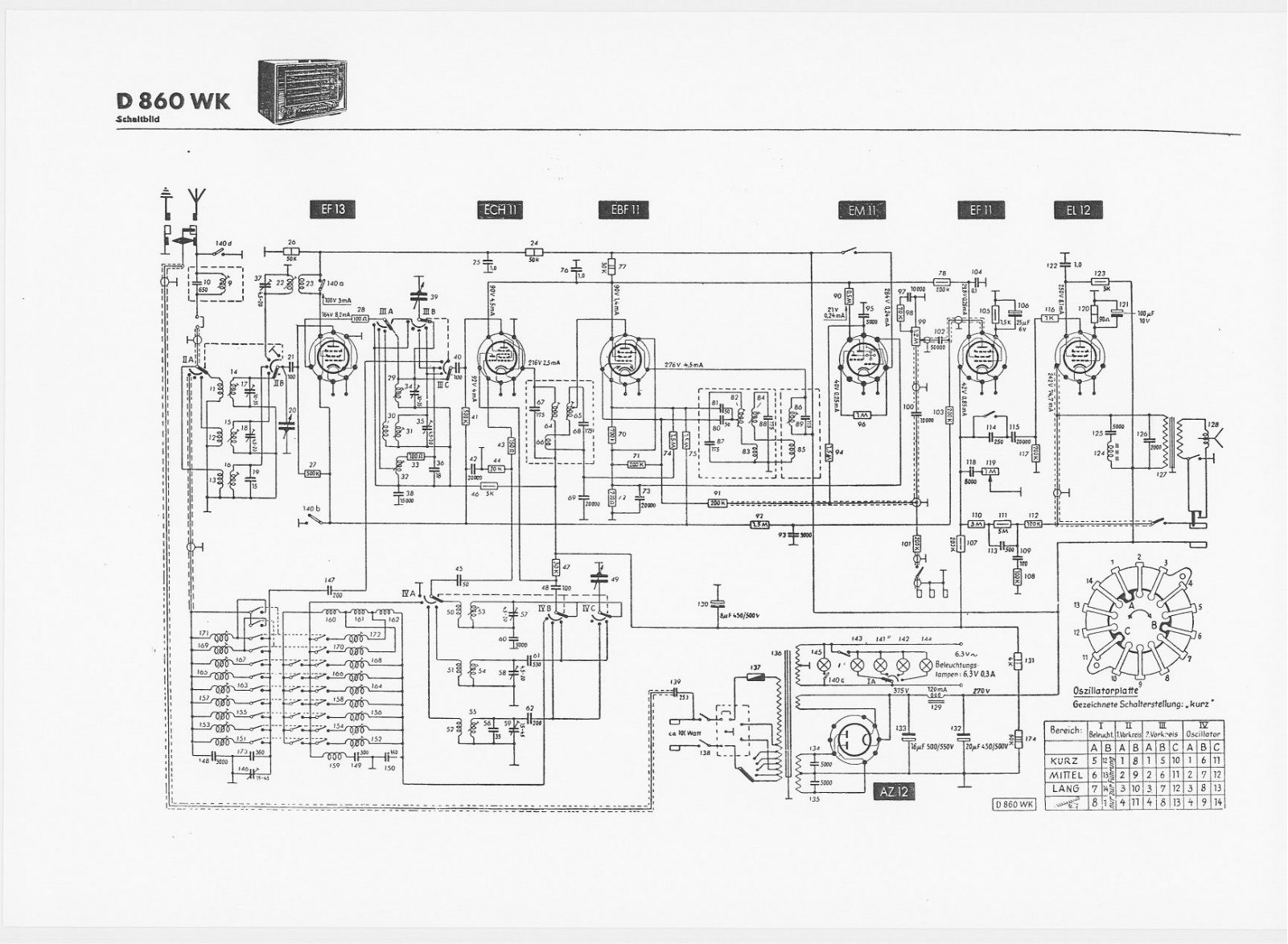 Telefunken D860-WK Schematic