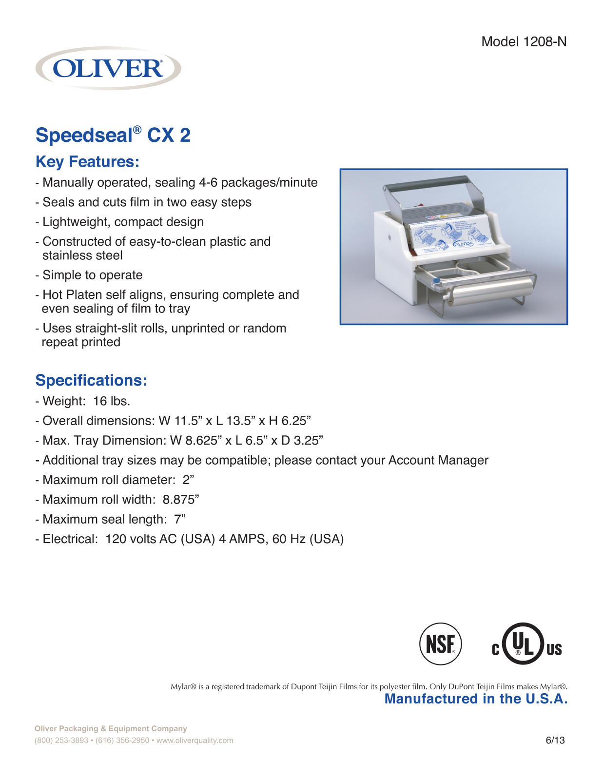 Oliver 1208-N User Manual