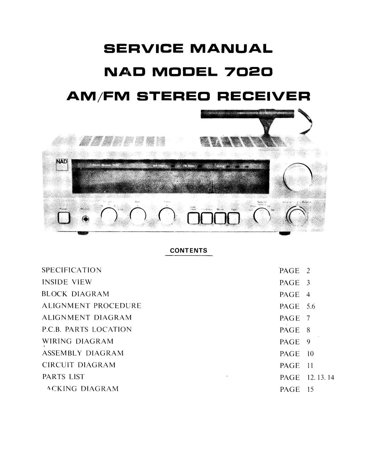 NAD 7020 Schematic