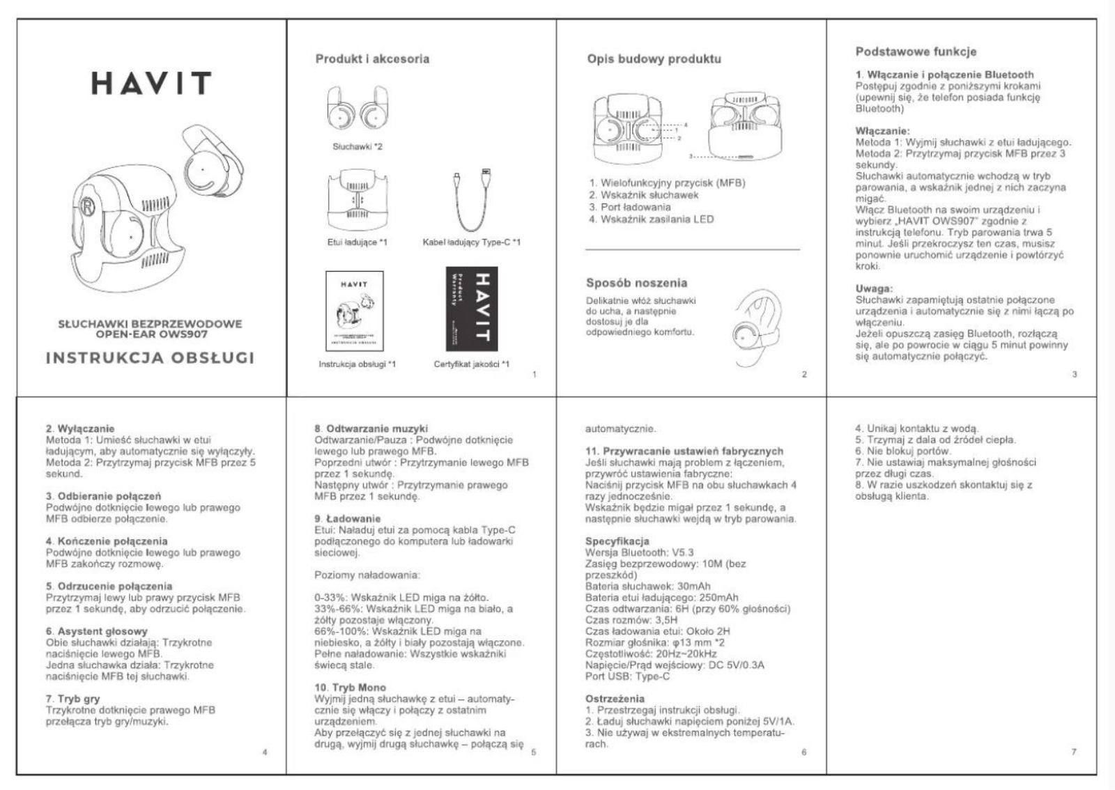 HAVIT OWS907 User guide - ManualMachine.com