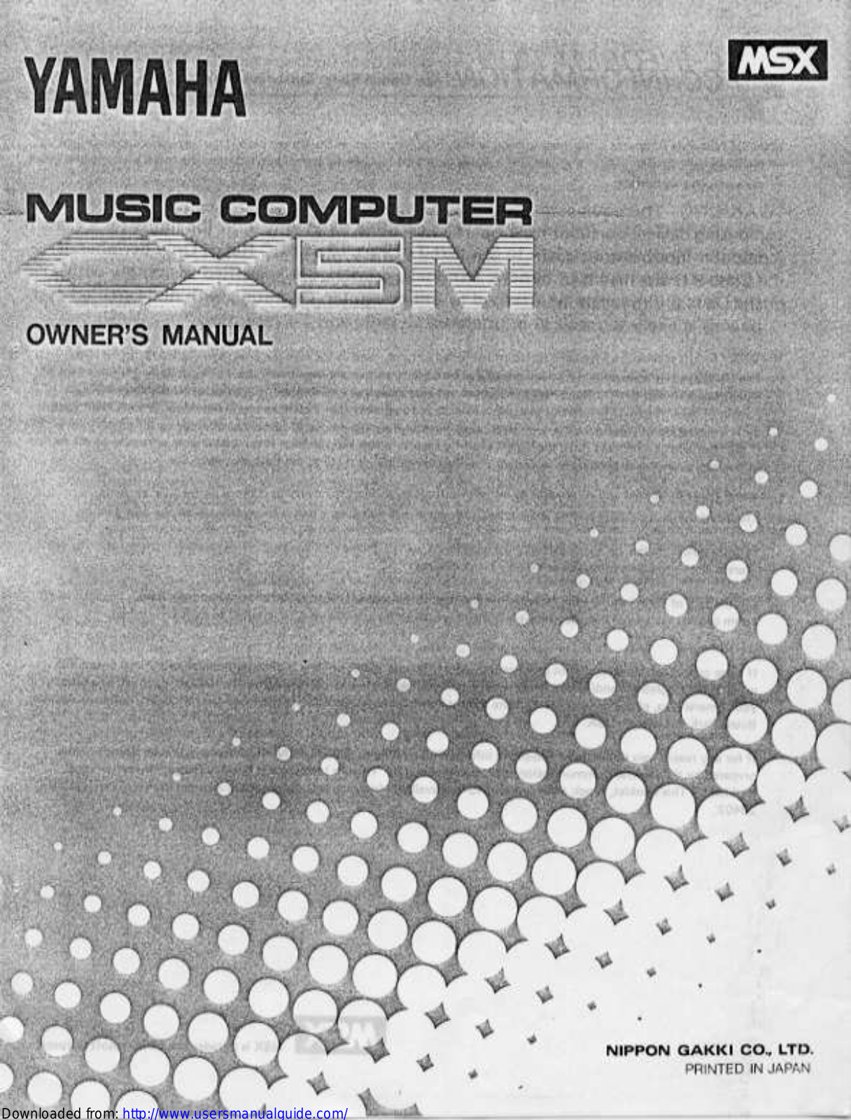 Yamaha Audio CX5M User Manual