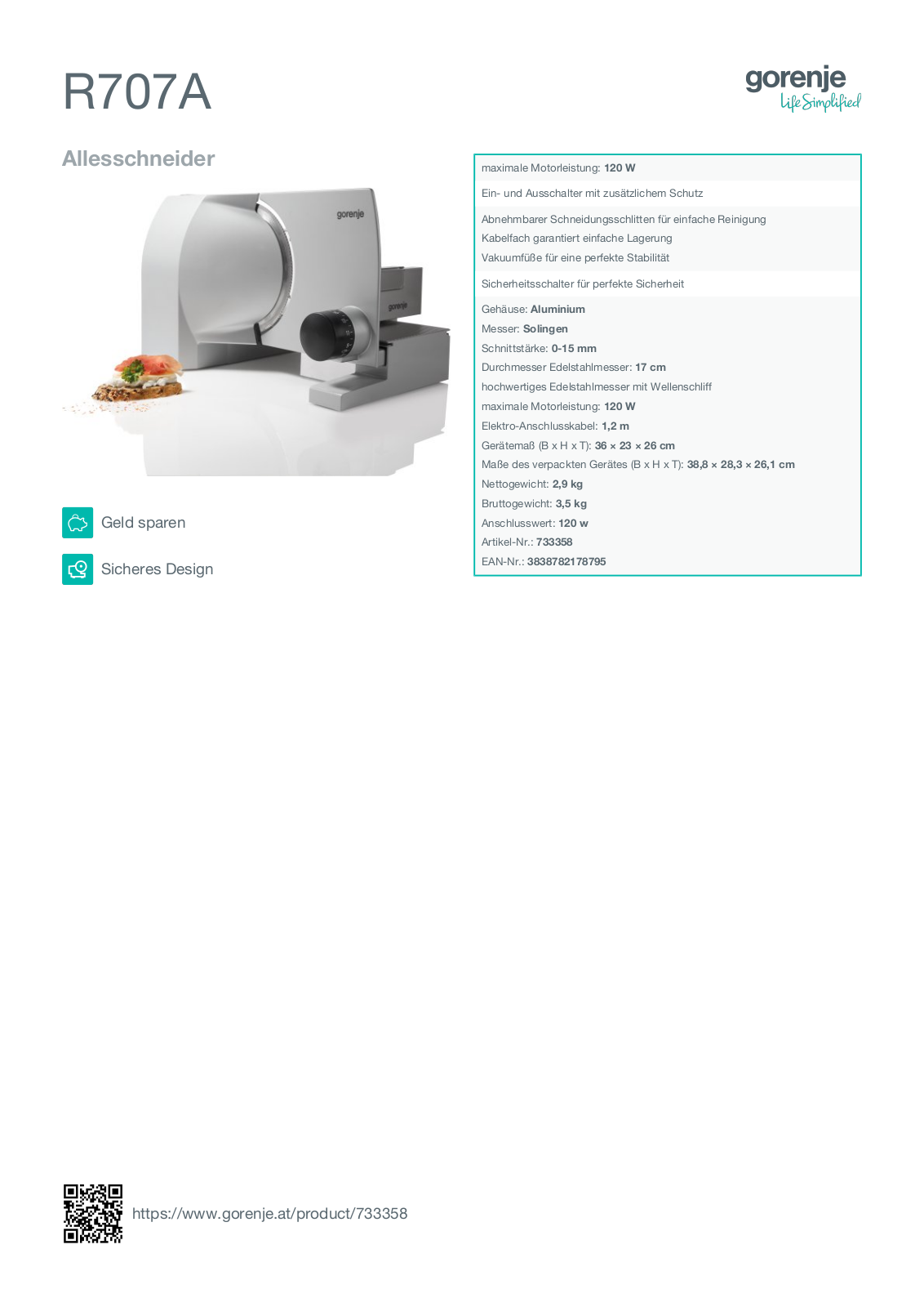 Gorenje R707A User Manual