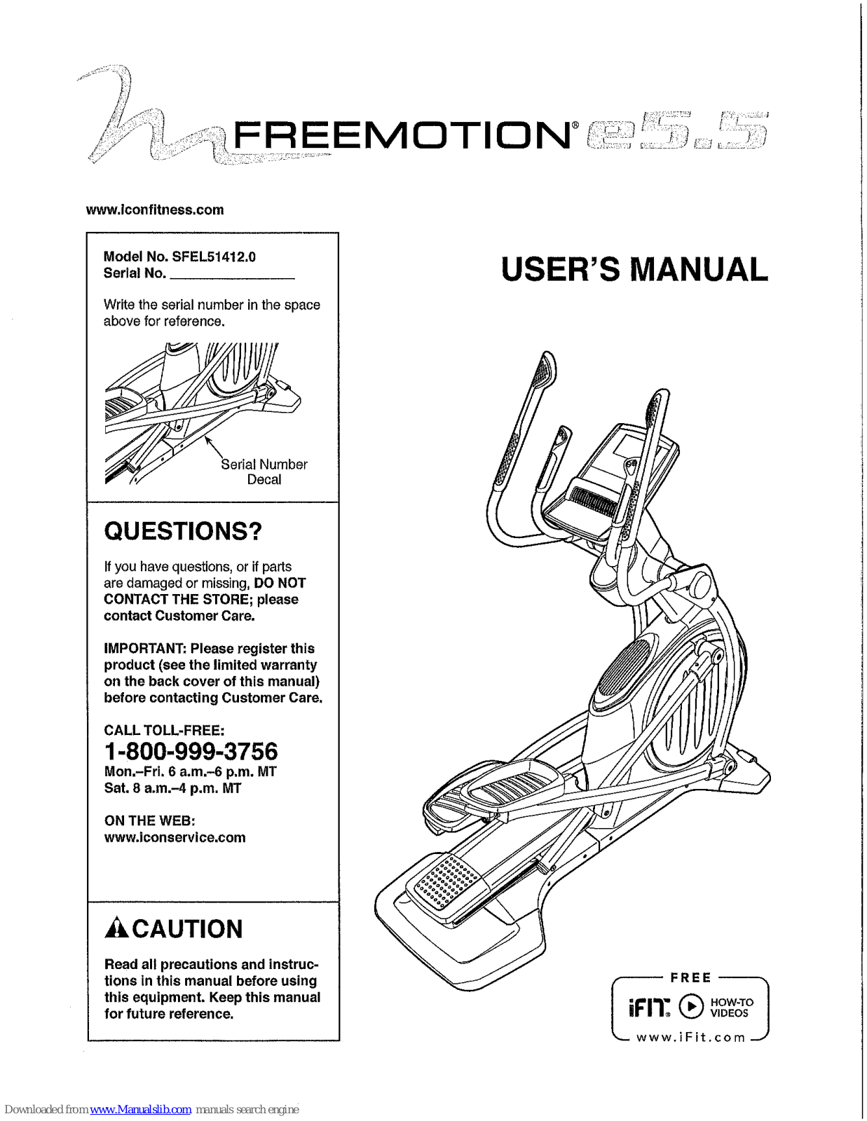Freemotion e5.5 SFEL51412.0 User Manual
