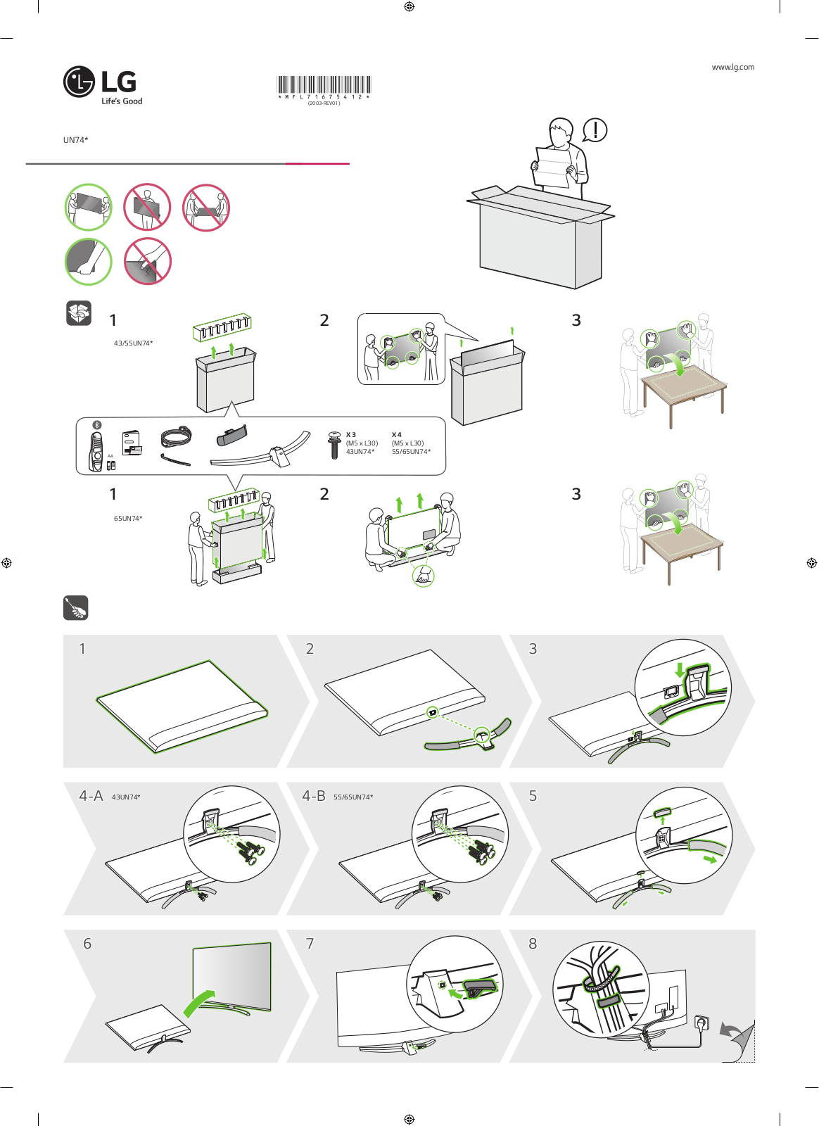 LG 65UN7400PTA, 55UN7400PTA Quick Setup Guide