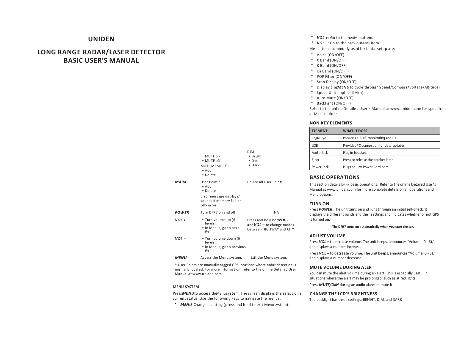 Uniden America UA1602 User Manual