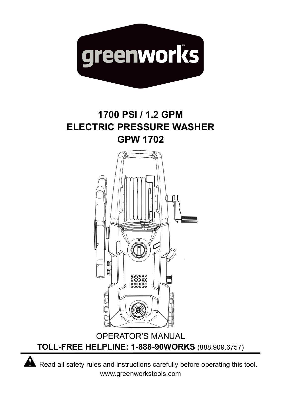 Greenworks GPW 1702 User Manual