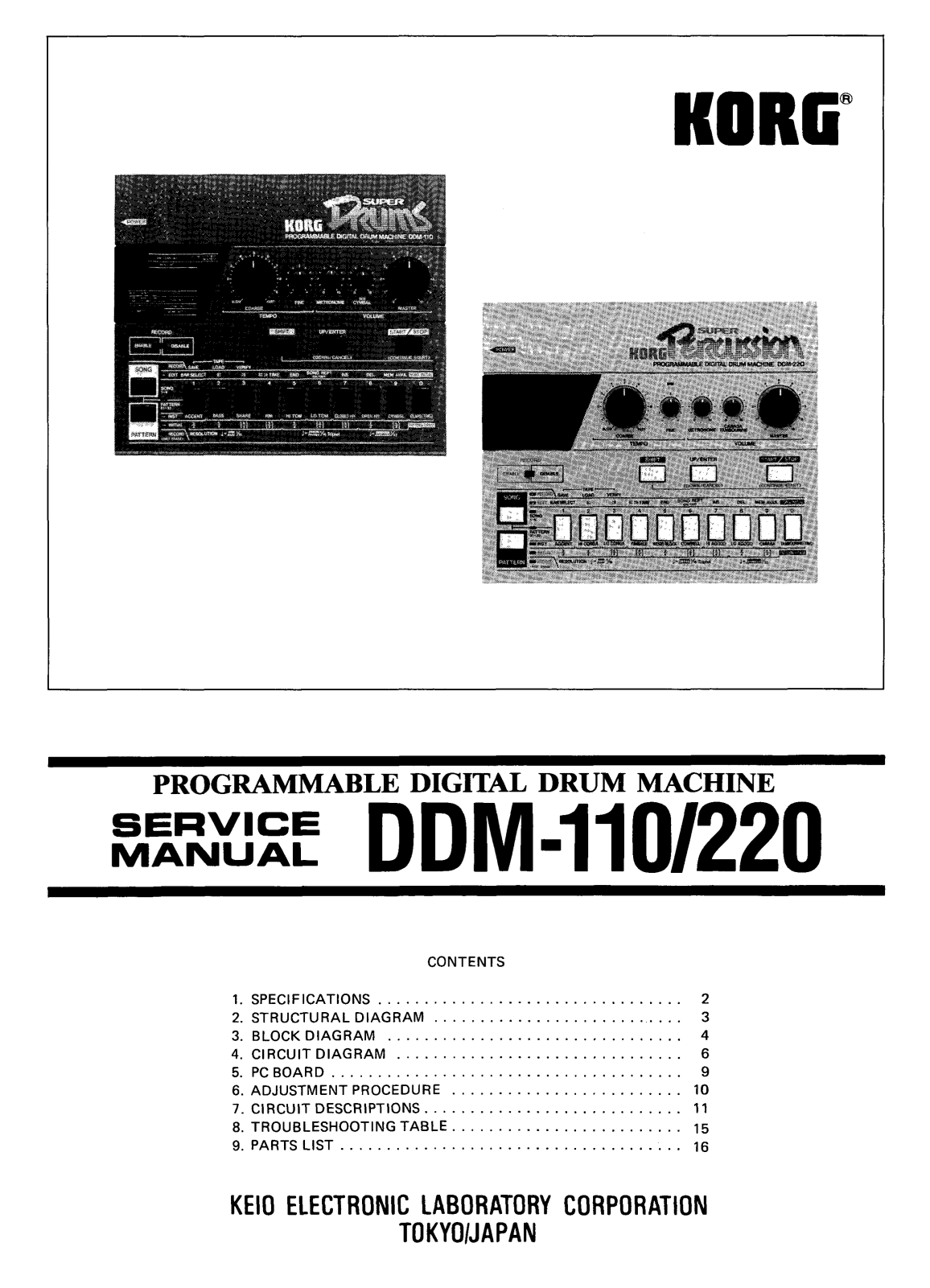 Korg DDM-220, DDM-110 Service Manual