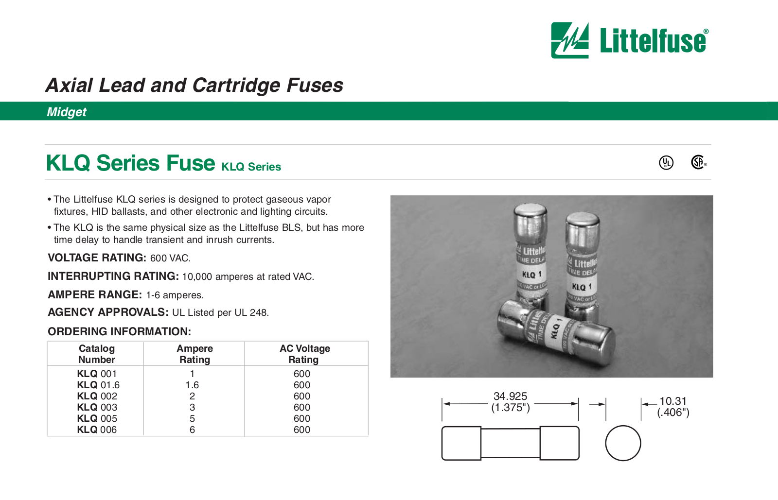 Littelfuse KLQ User Manual