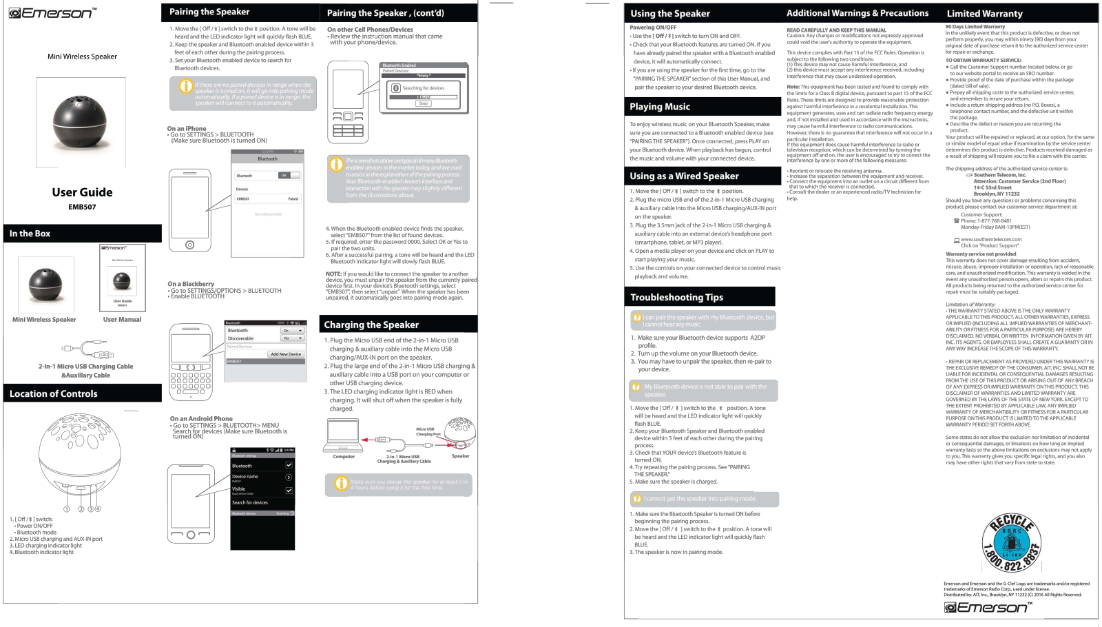 Emerson EMB507 User Manual