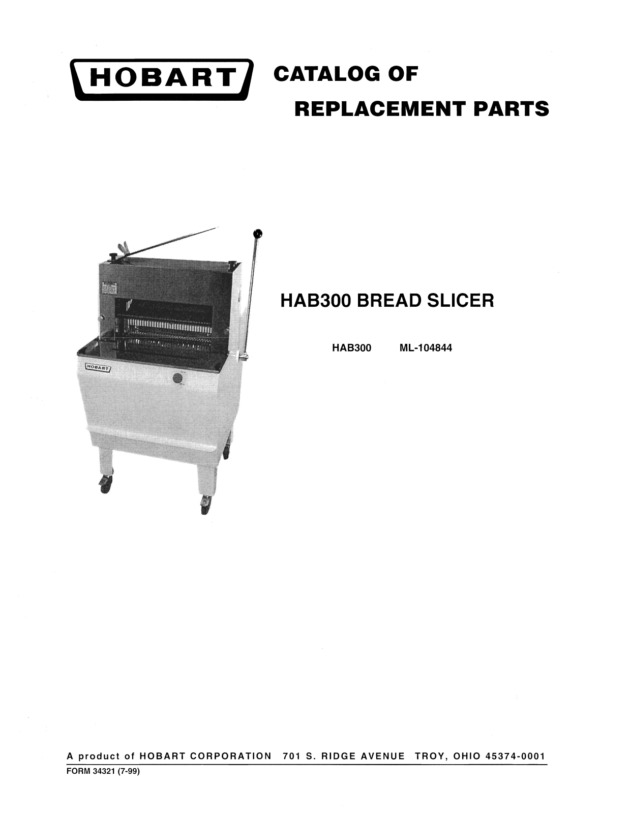 Hobart HAB300 Parts List