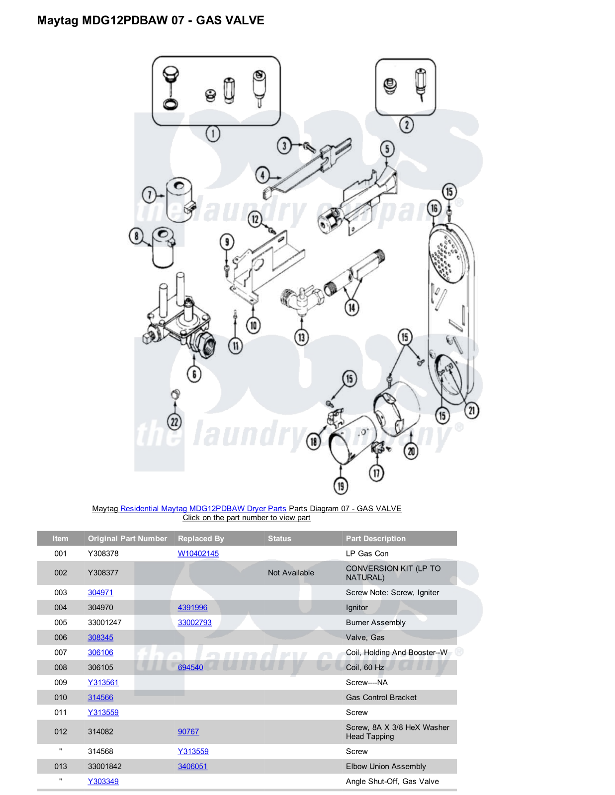 Maytag MDG12PDBAW Parts Diagram