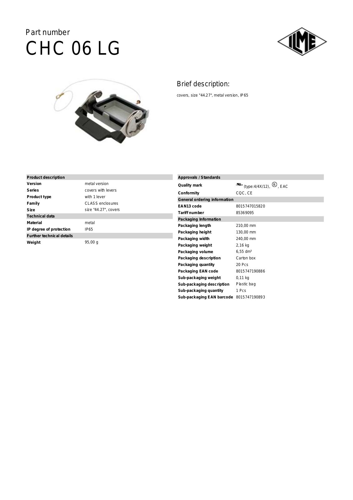 ILME CHC-06LG Data Sheet