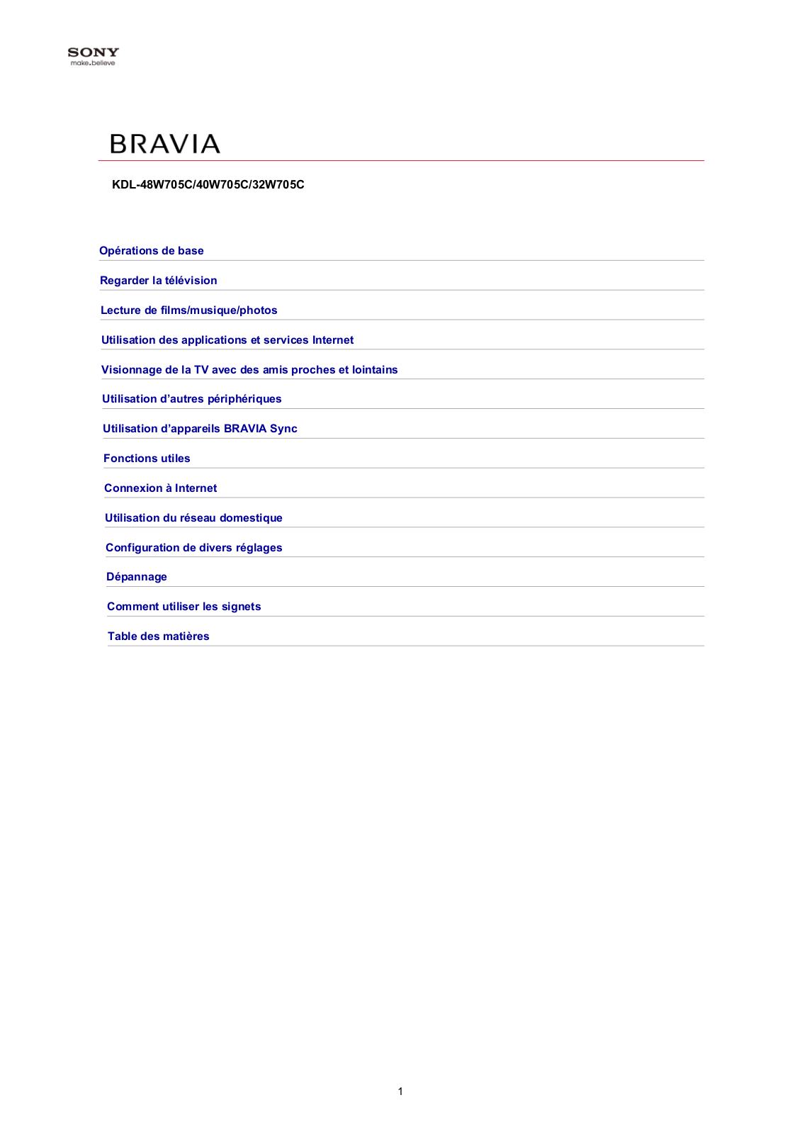 SONY KDL40W905 3D, KDL-40W9, KDL-40BX420, KDL-32CX523, KDL-40EX302 User Manual