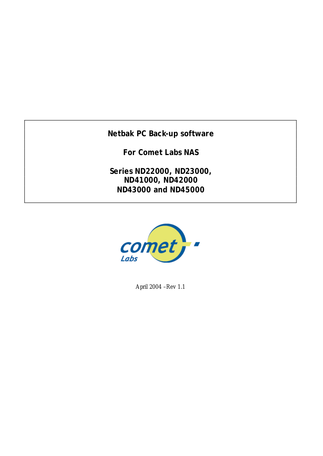 Comet labs ND22000, ND23000, ND41000, ND42000, ND45000 User Manual