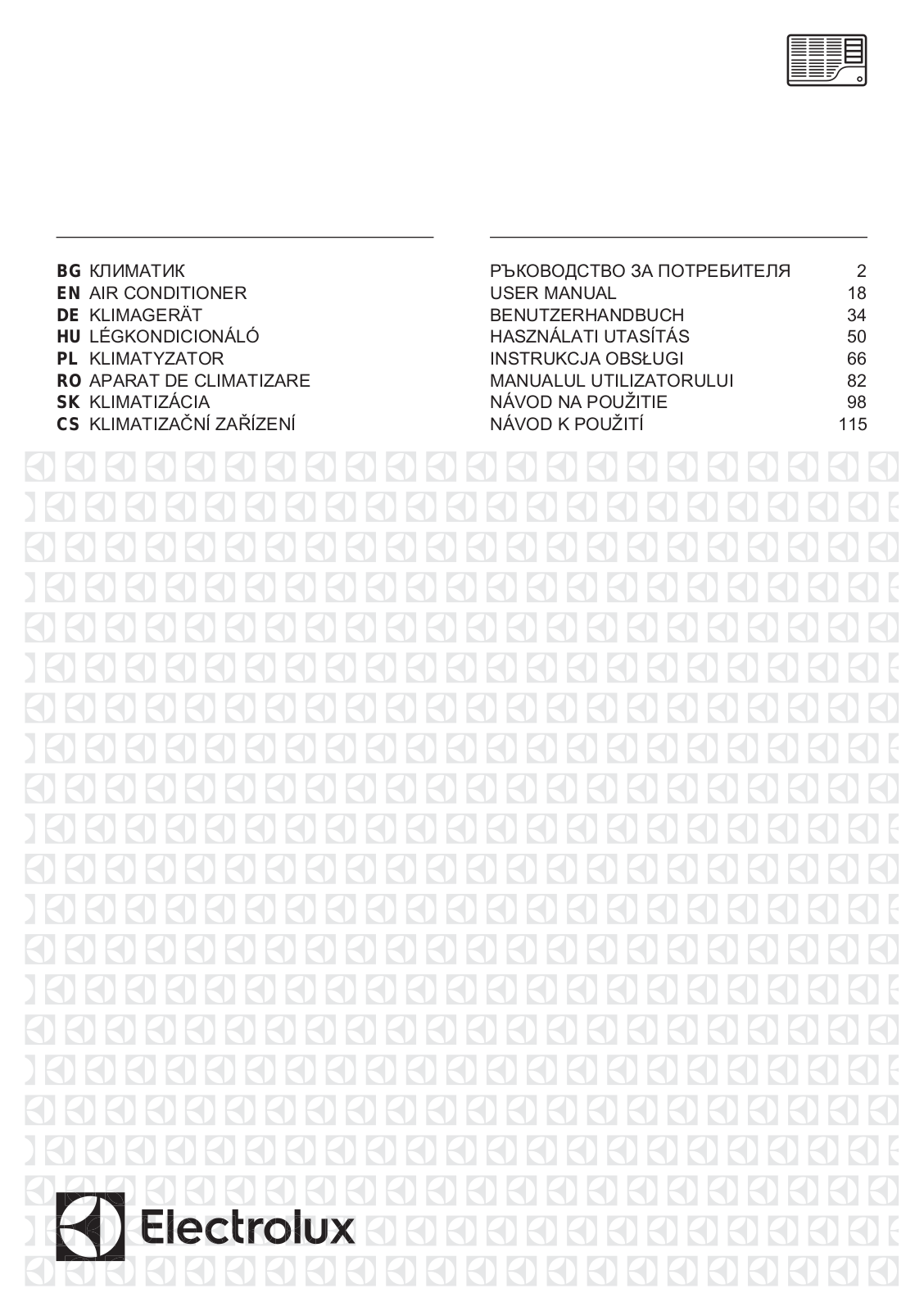 Electrolux EXP12HN1W6, EXP09HN1W6 Operating Instructions