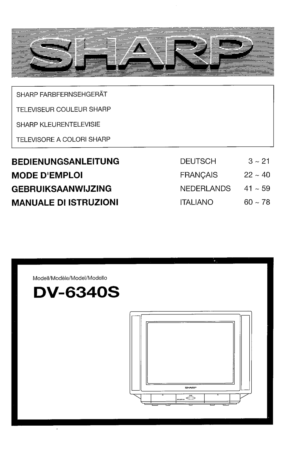 Sharp DV-6340S Operation Manual