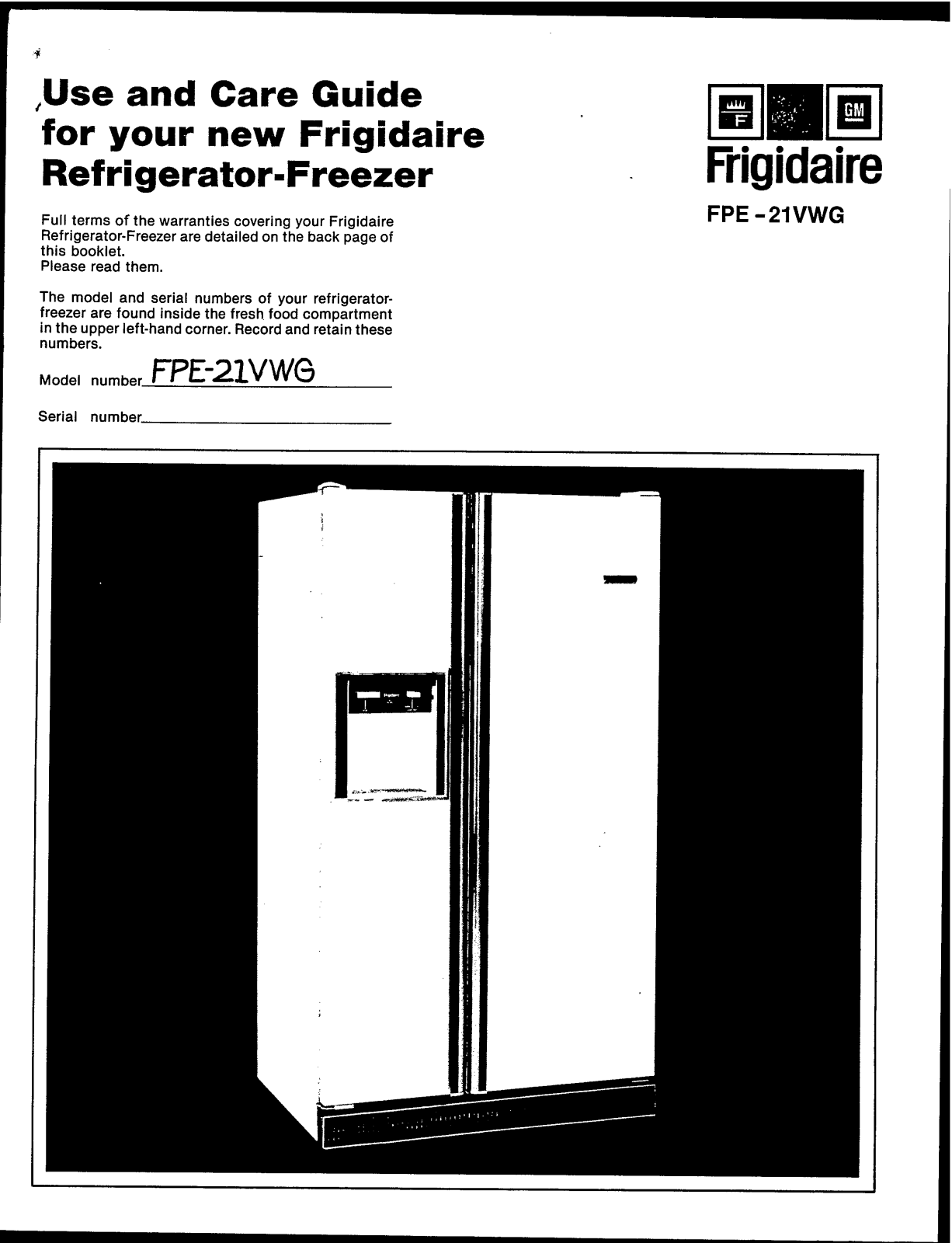 Frigidaire FPE-21VWG Owner's Guide