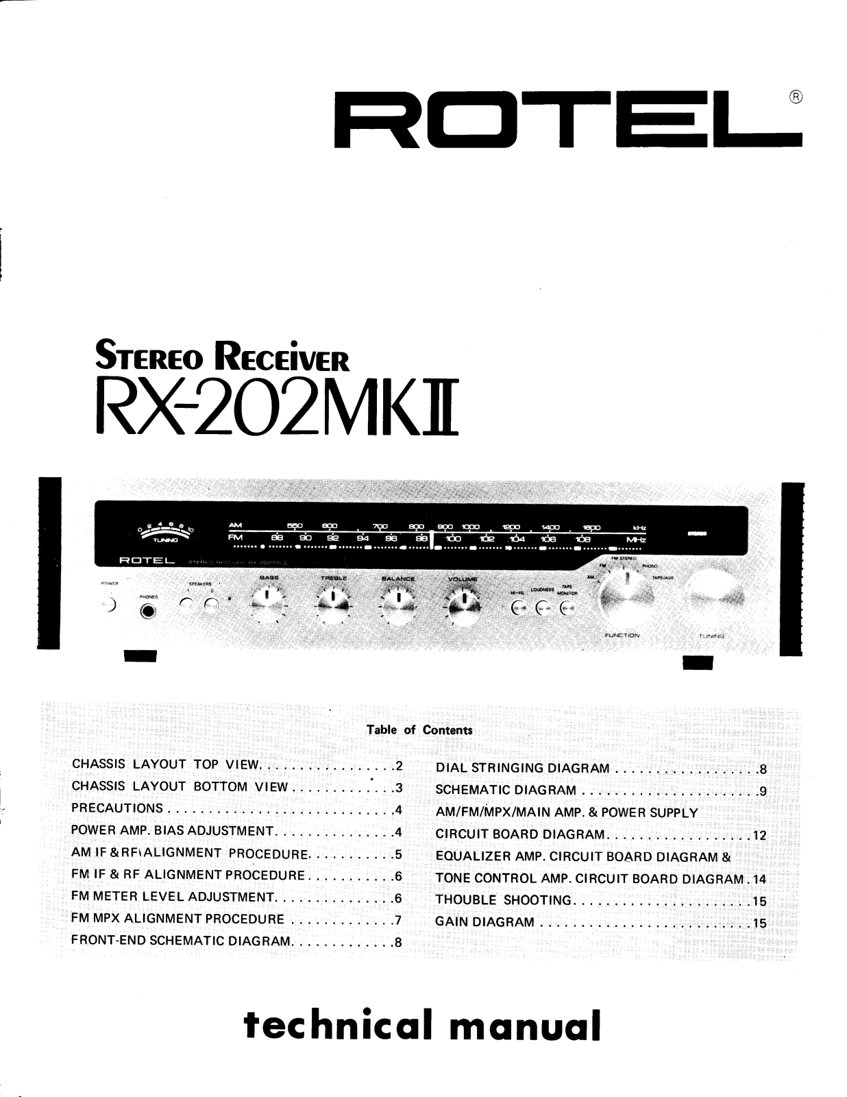 Rotel RX-202 Mk2 Service manual