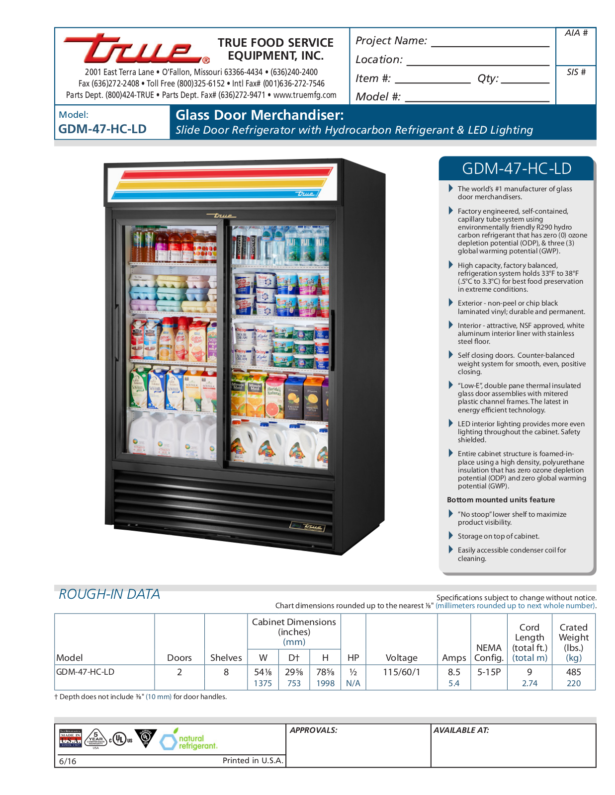 True GDM-47-HC-LD User Manual