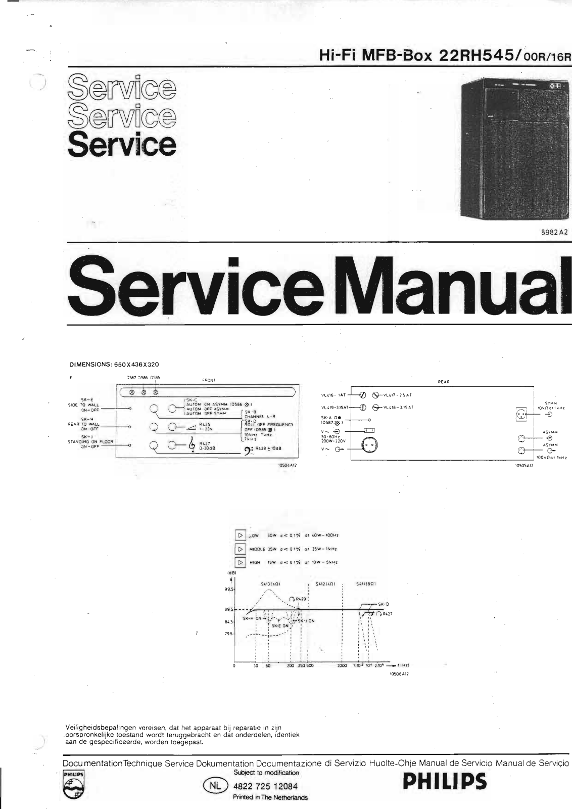 Philips 22RH54 Schematic