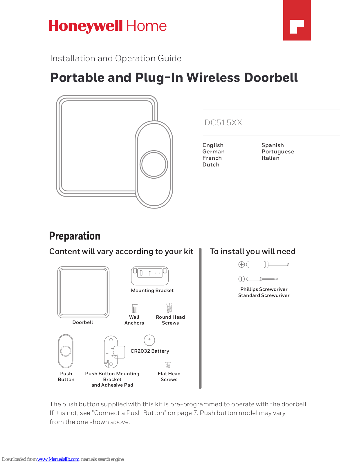 Honeywell DC515 Operation Manual