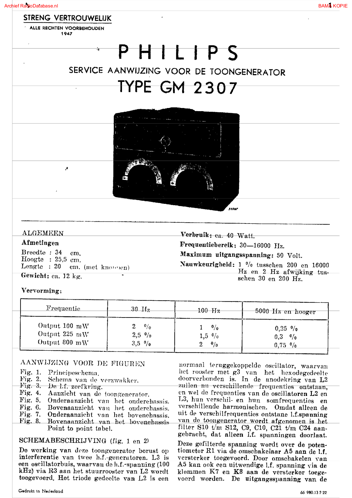 Philips GM2307 User Manual