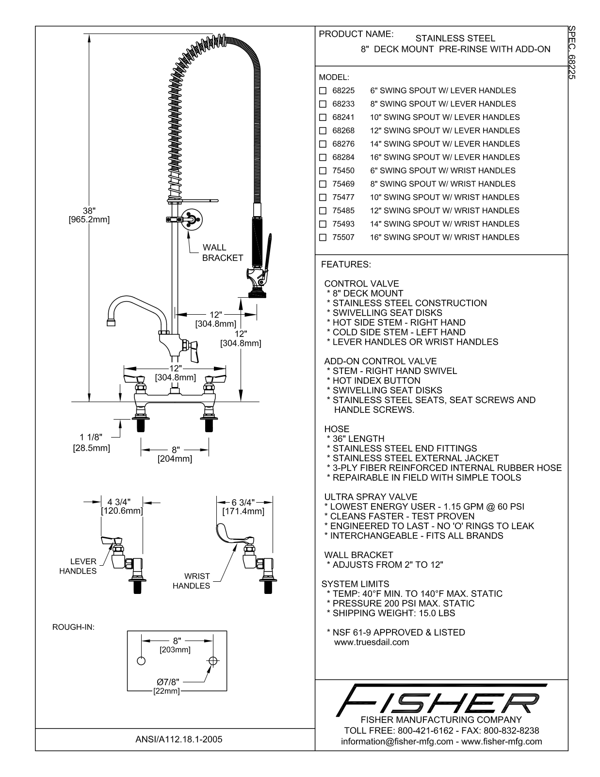 Fisher Manufacturing 75450 User Manual