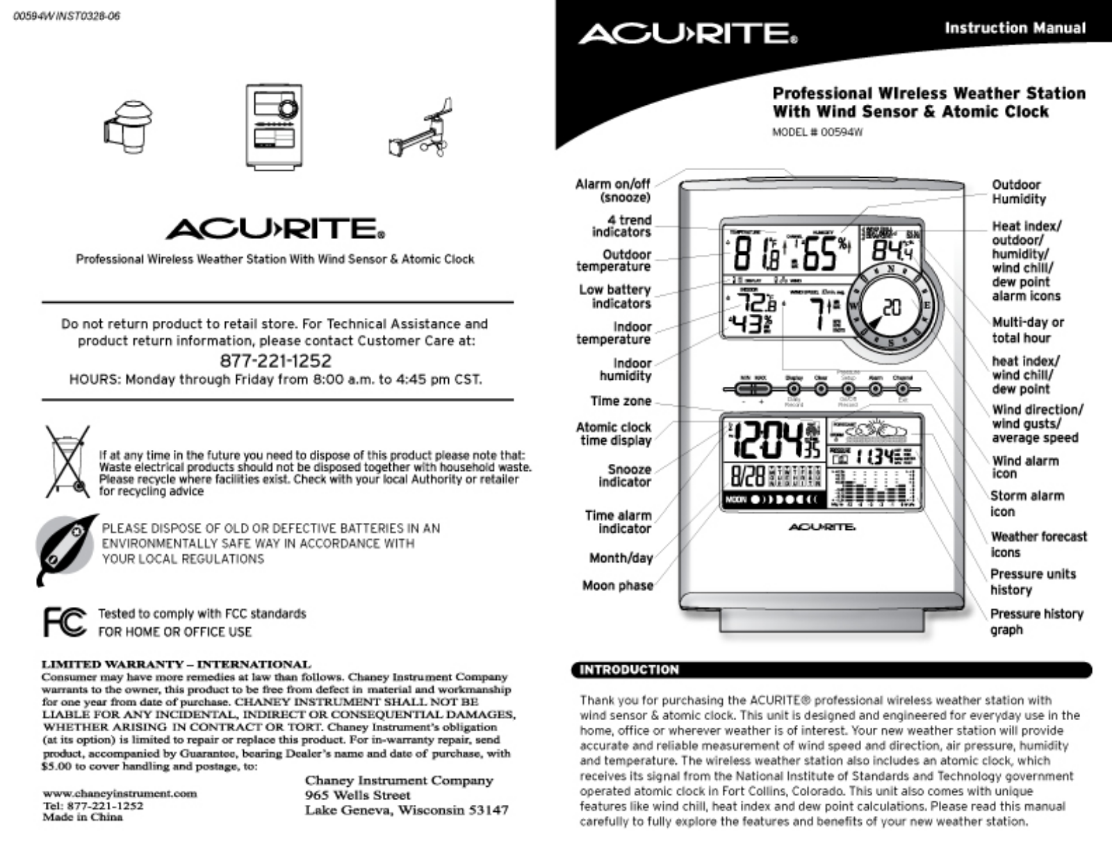 Chaney Instrument 00594 User Manual