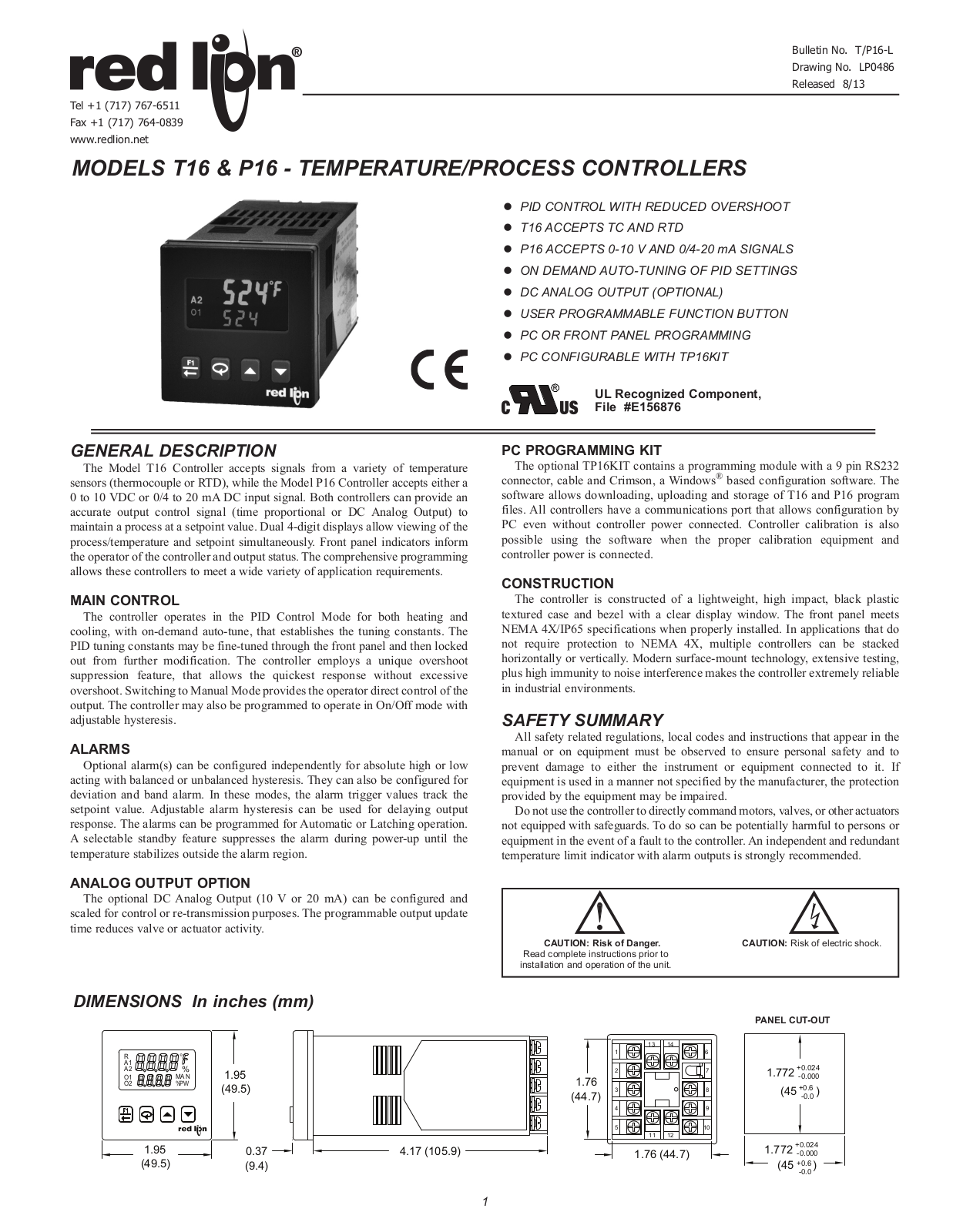 Red Lion P16 User Manual