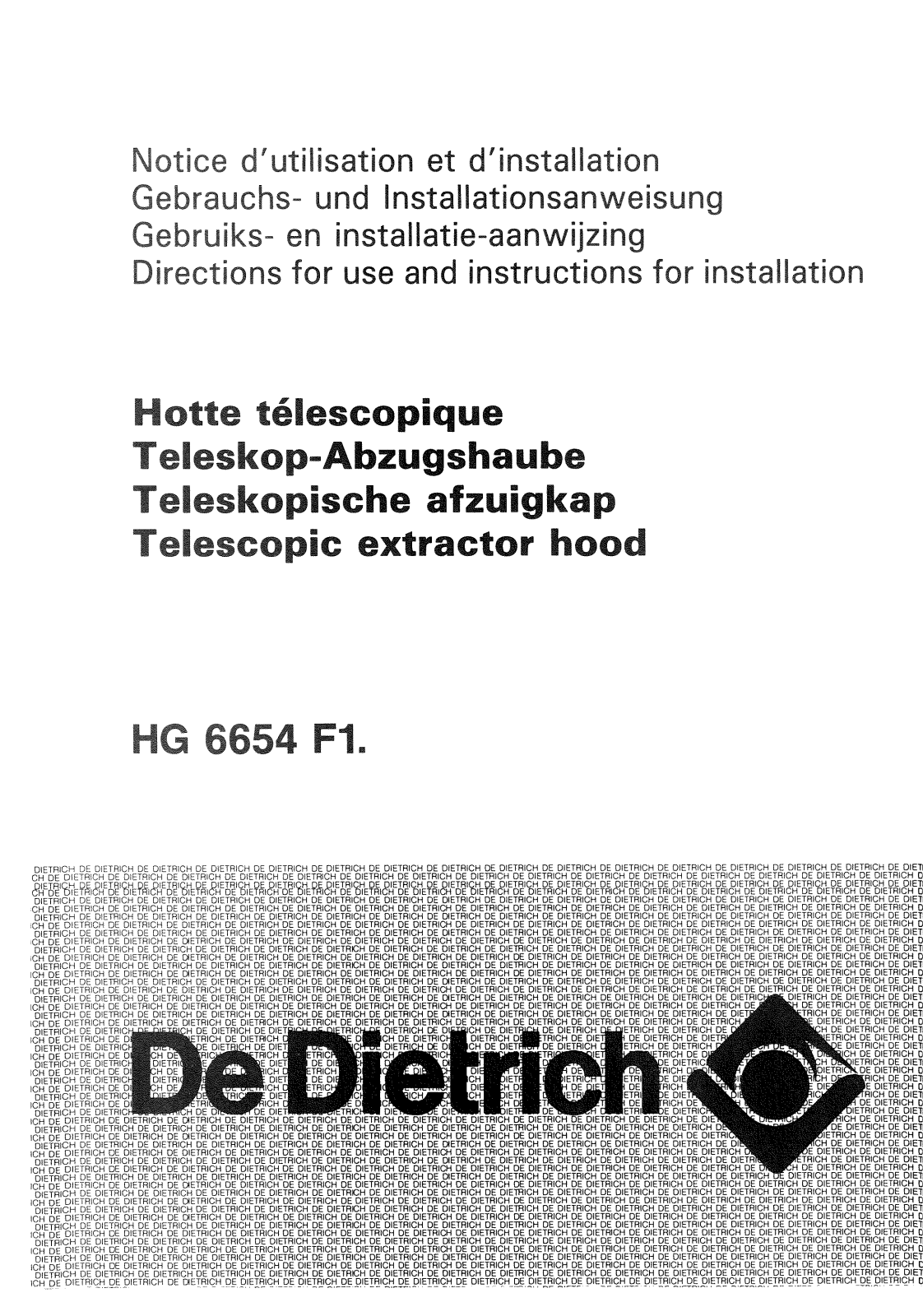 De dietrich HG6654F1 User Manual