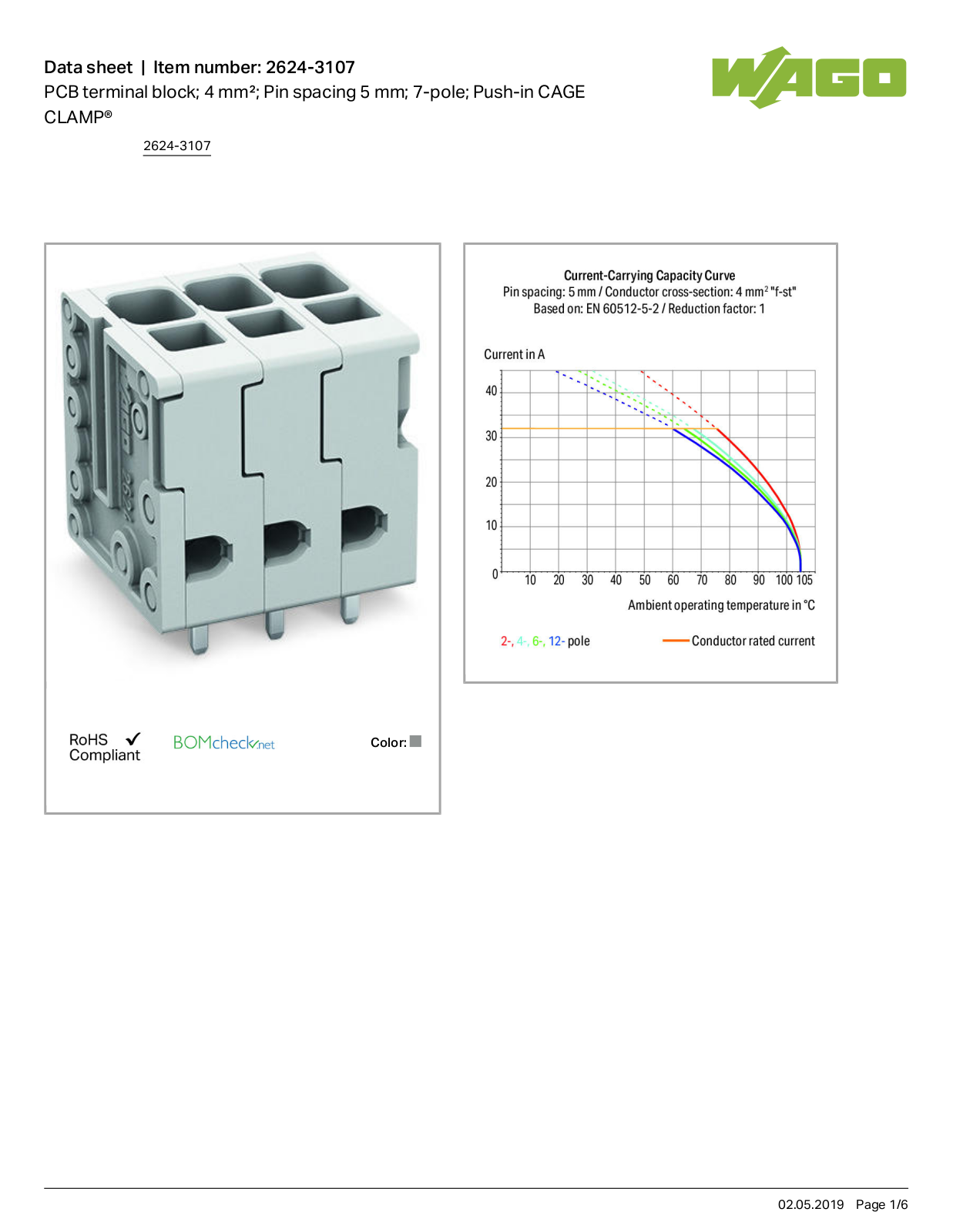 Wago 2624-3107 Data Sheet