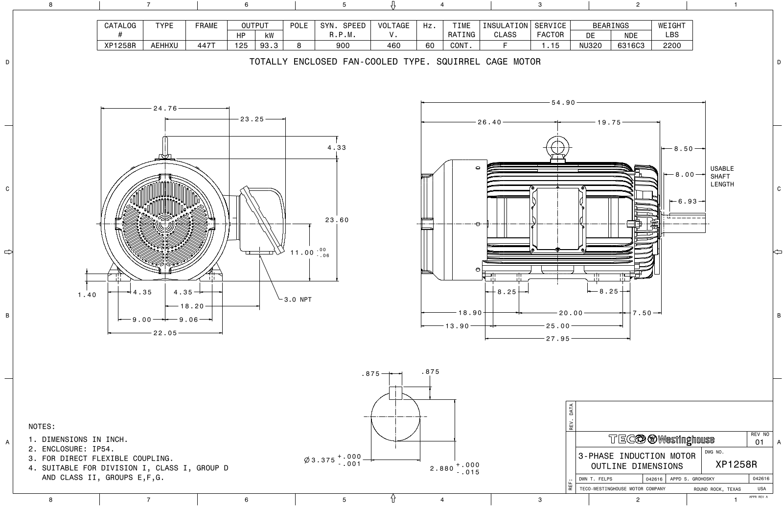 Teco XP1258R Reference Drawing