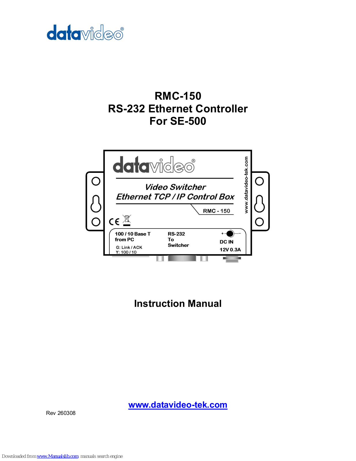 Datavideo RMC­150, RS­232 Instruction Manual