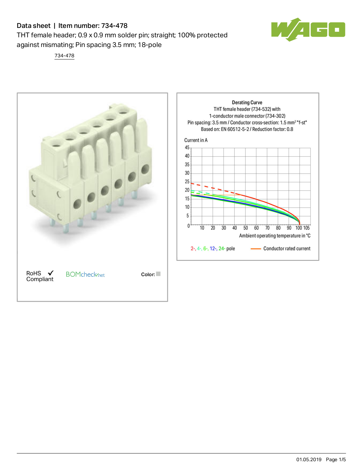 Wago 734-478 Data Sheet