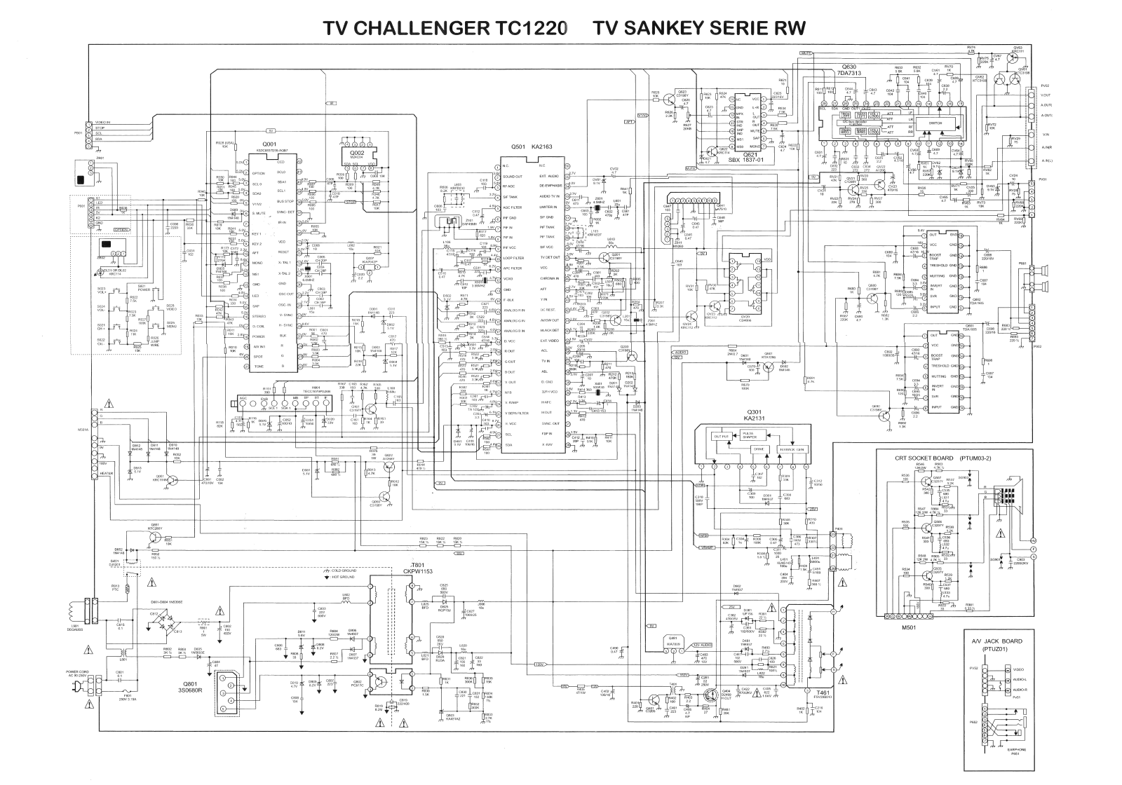 Challenger CT-2197, TC122, CT-2187RW, CT-1487RW Schematic