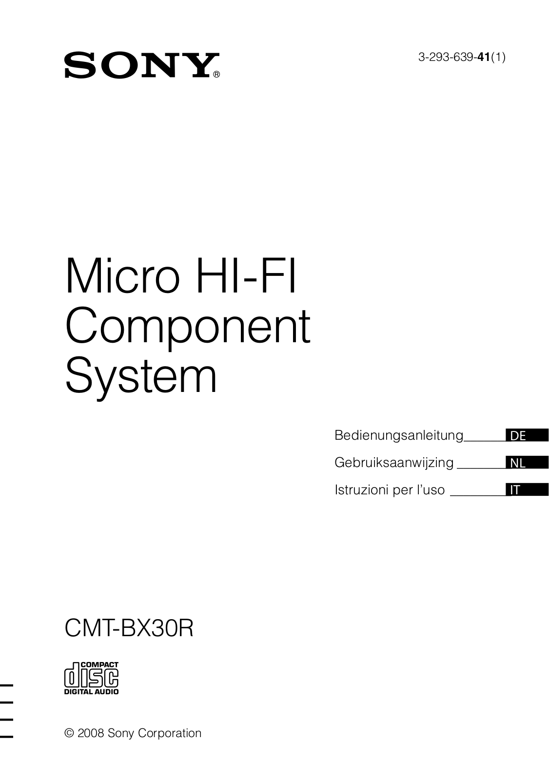 Sony CMT-BX30R User Manual