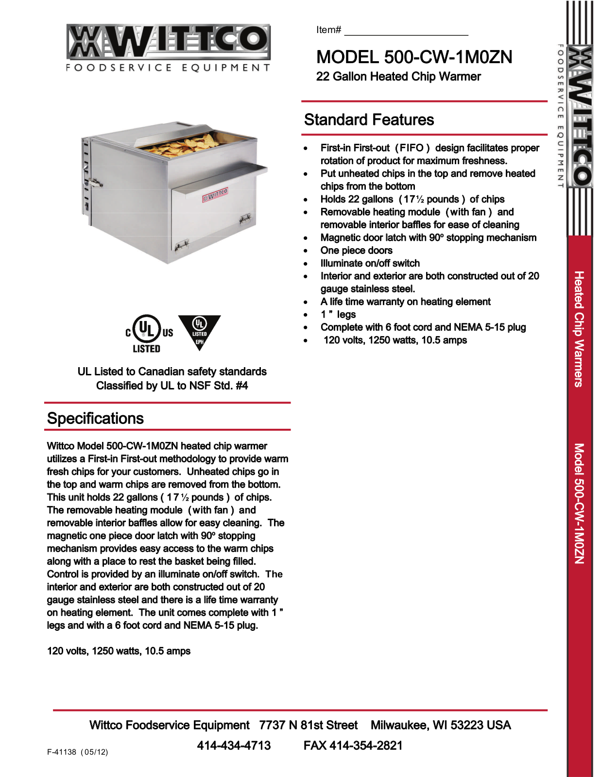 Wittco 500-CW-1M0ZN User Manual