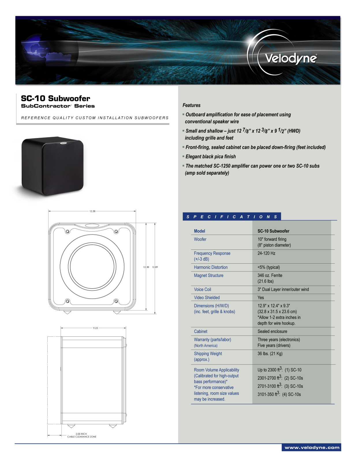 Velodyne SC-10 DATASHEET