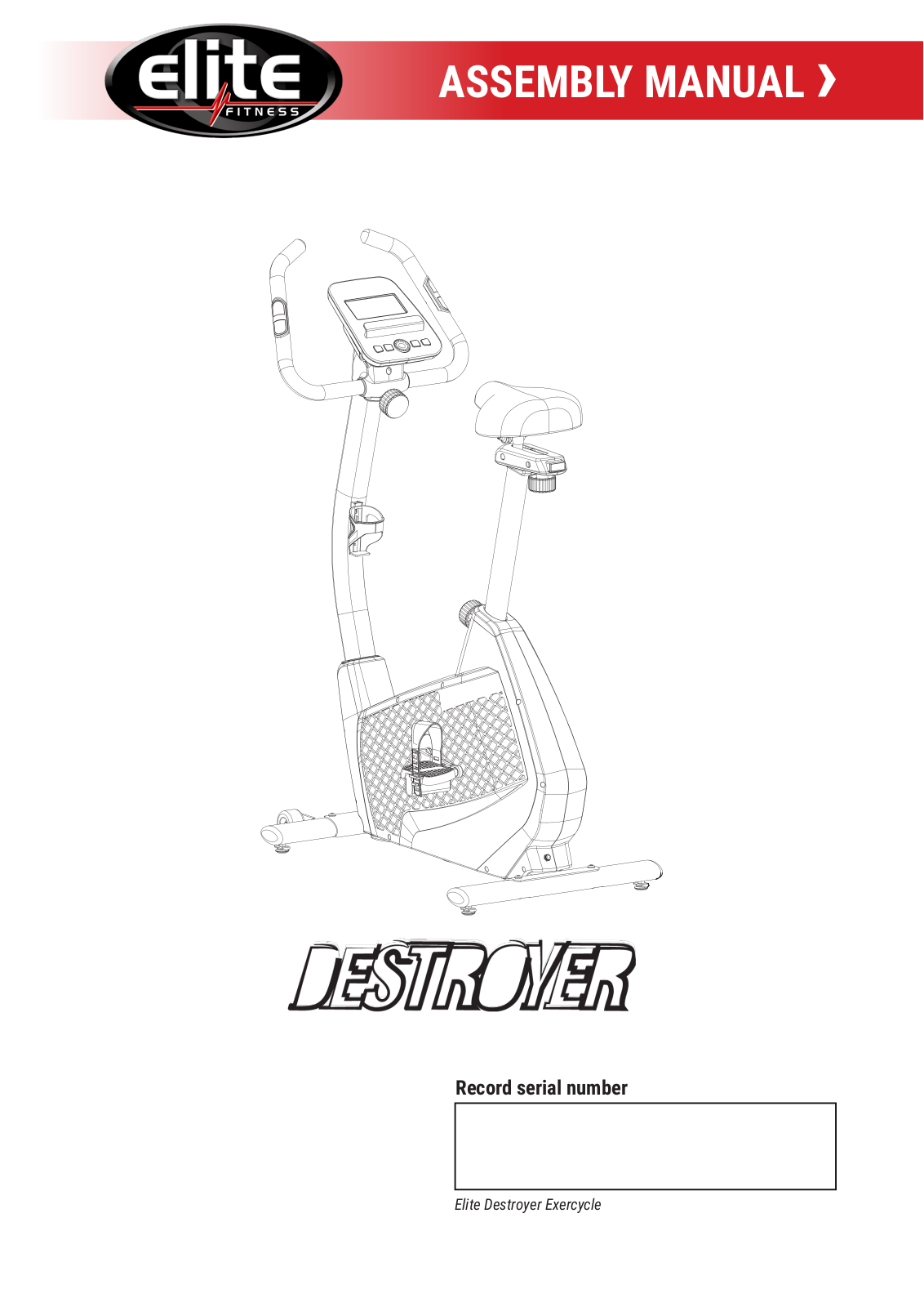 Elite Fitness Destroyer Assembly Manual