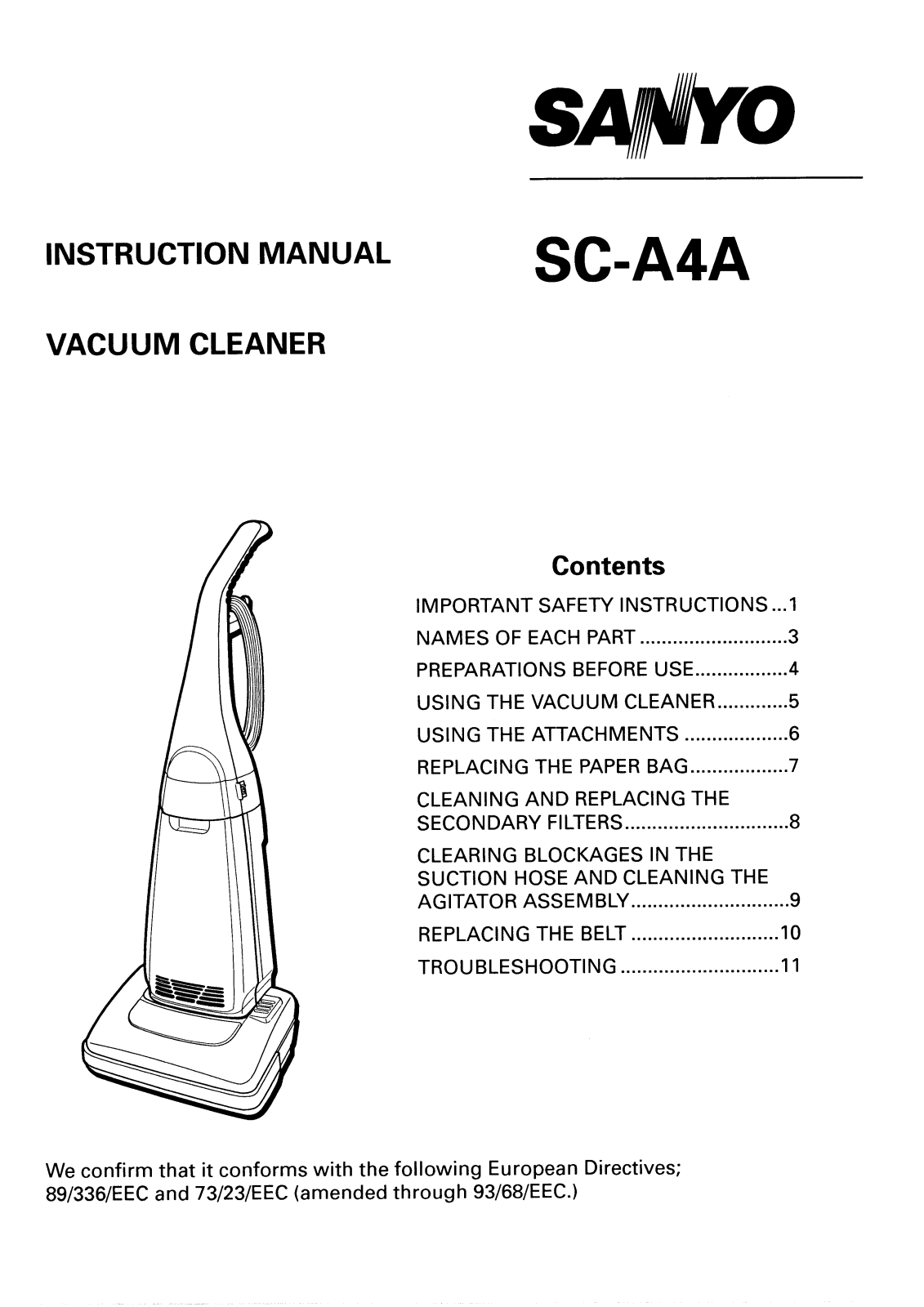 Sanyo SC-A4A Instruction Manual