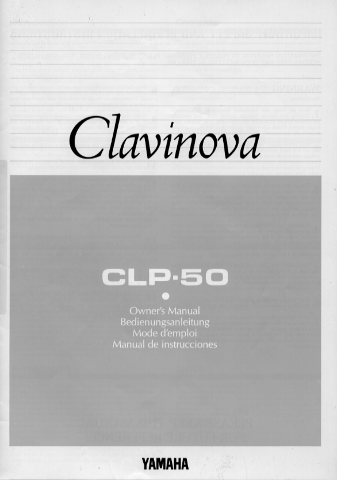 Yamaha CLP-50, CLP-50E User Manual