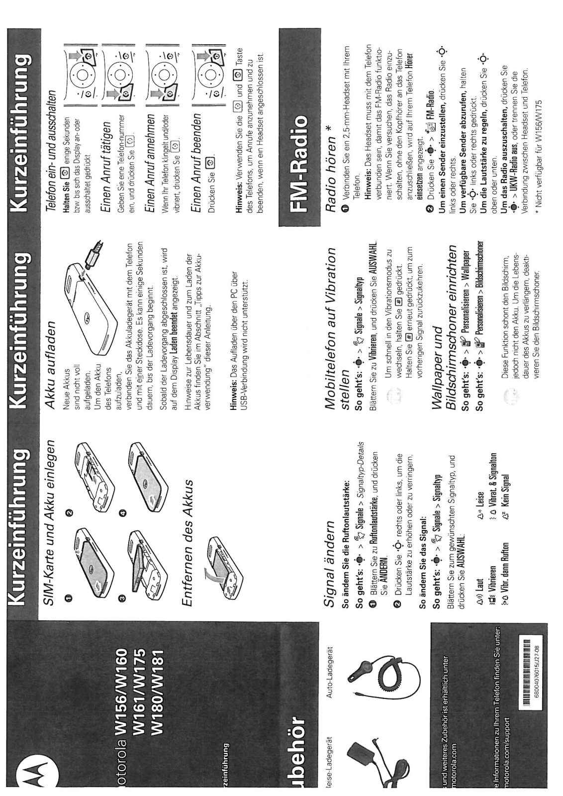 Motorola W156 User Manual