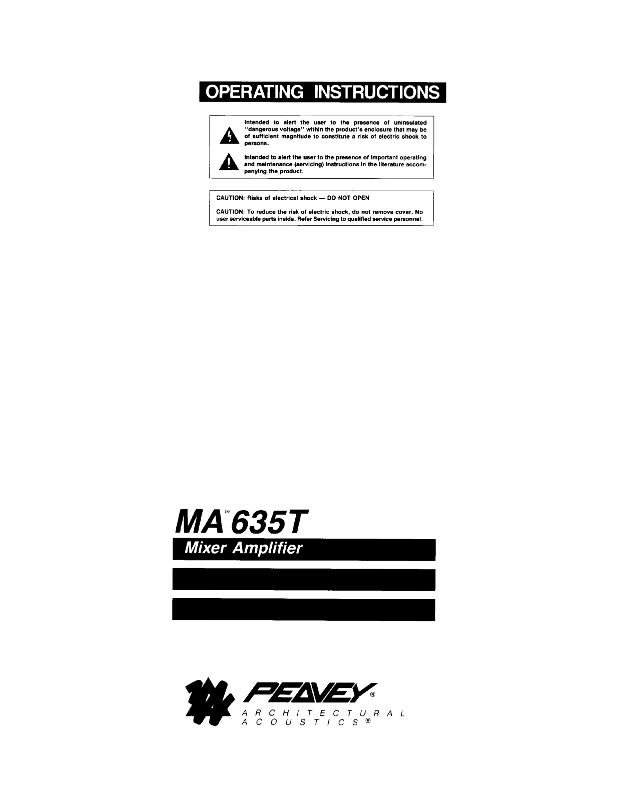 Peavey MA 635T User Manual