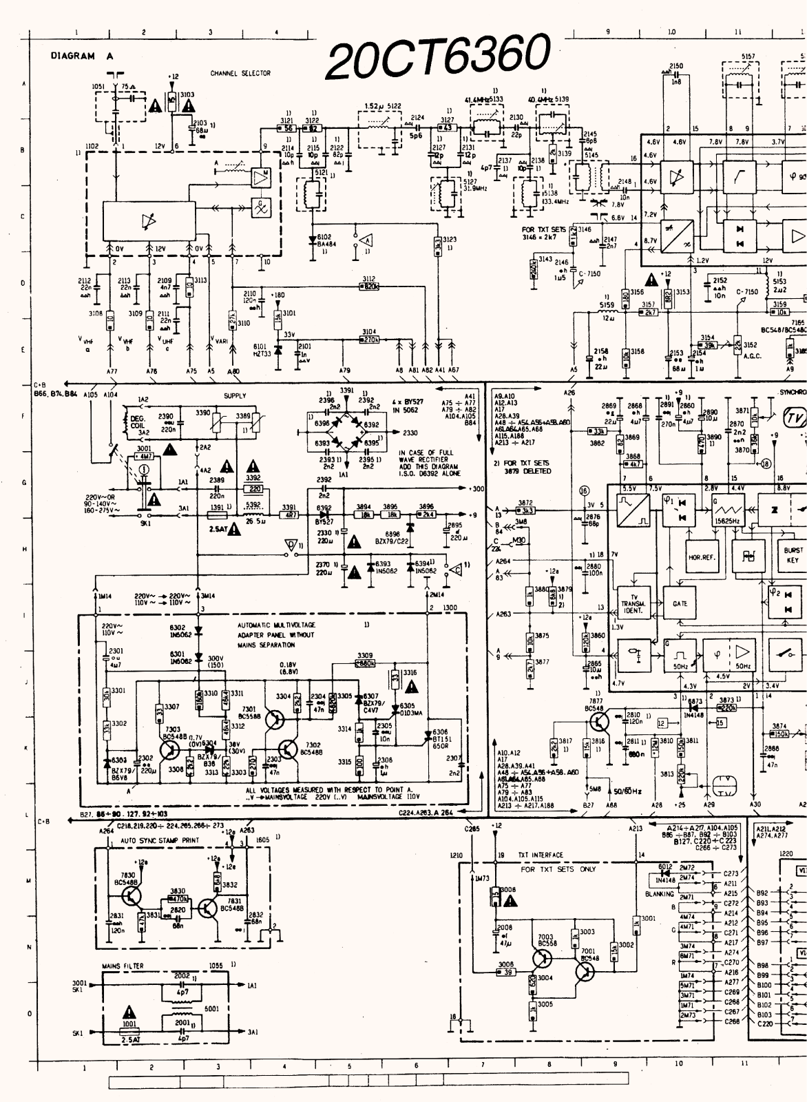 Philips 20CT2360, 20CT6360 Schematic