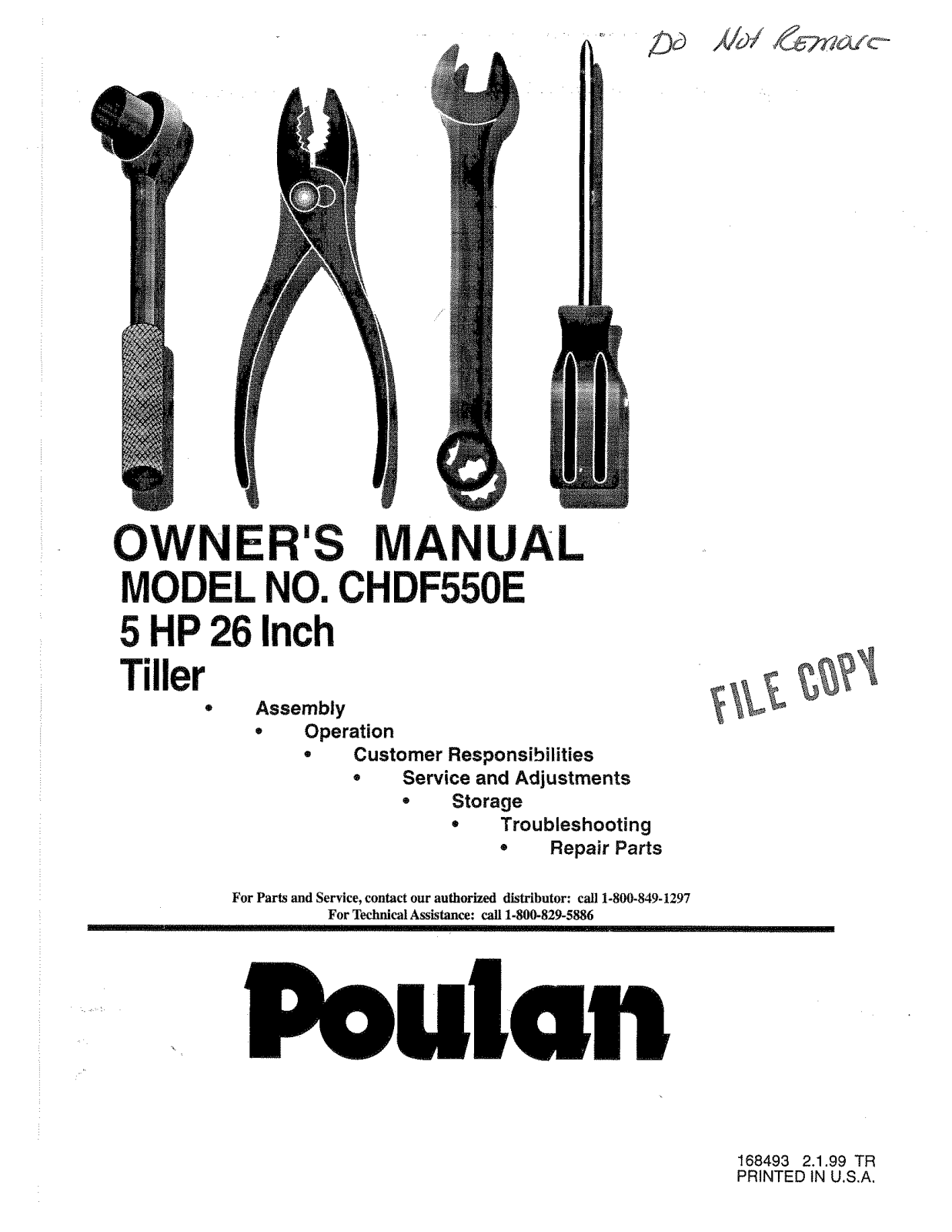 Poulan CHDF550E User Manual