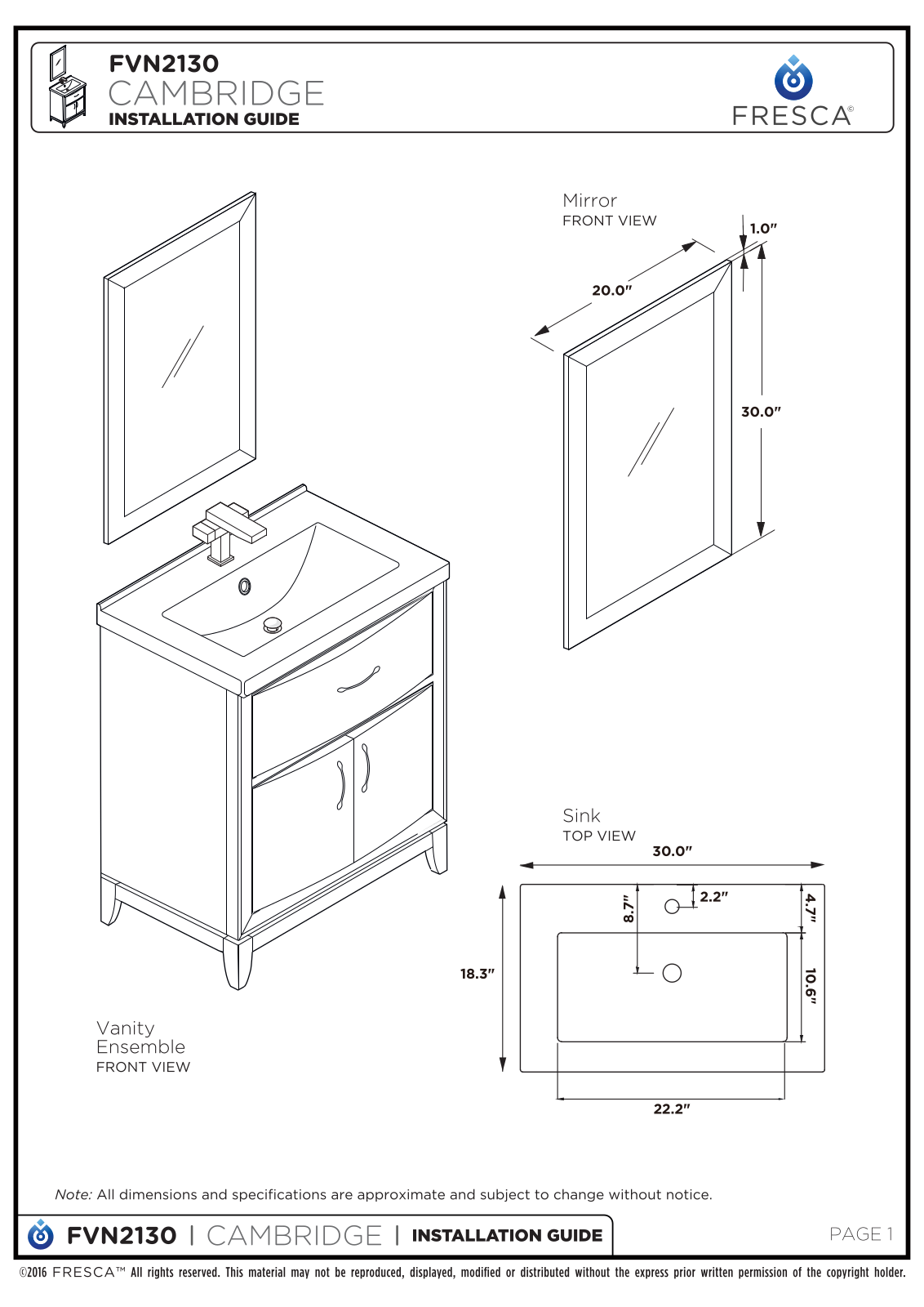 Fresca FBH1880 Installation & Assembly - ManualMachine.com