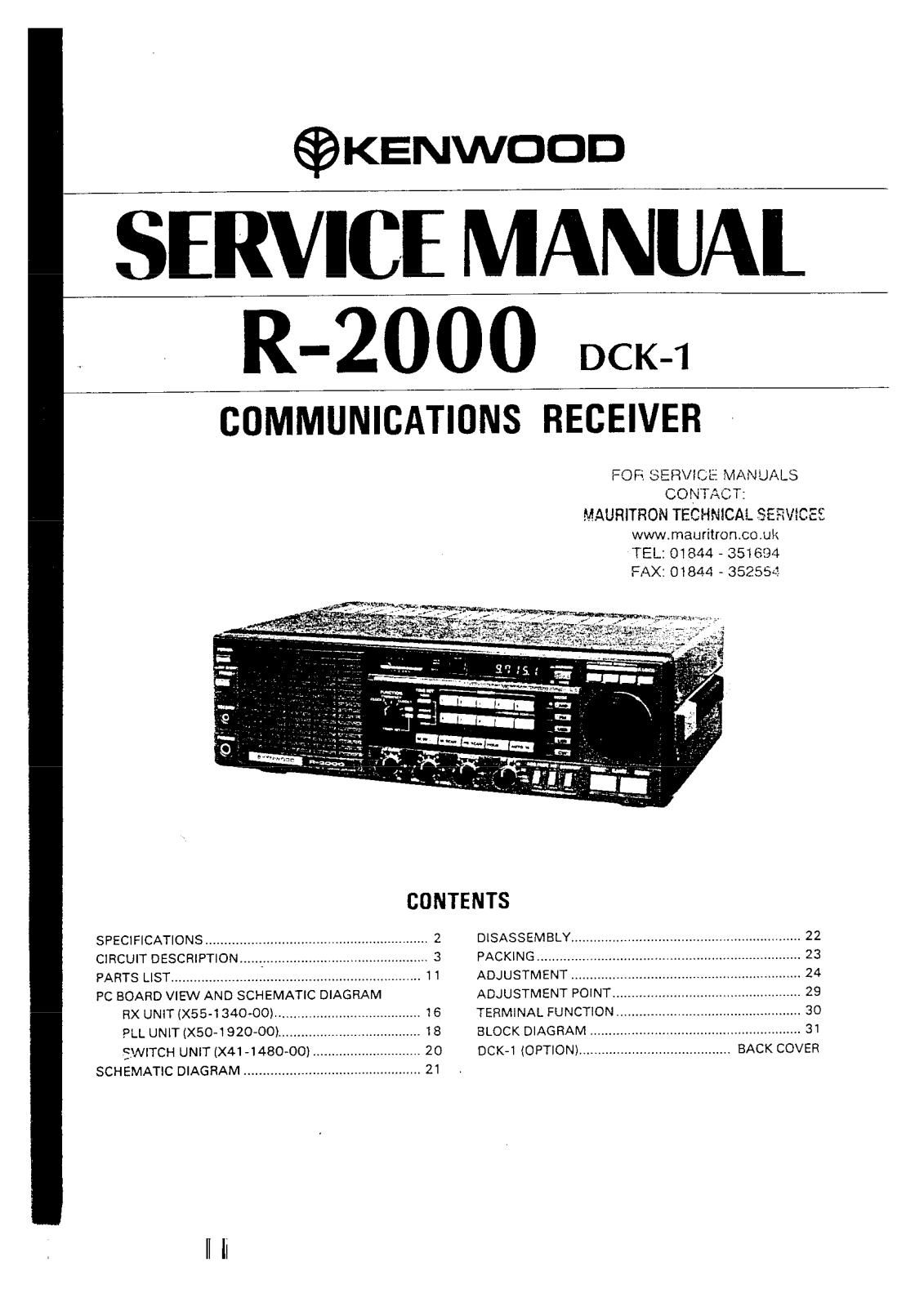 Kenwood R-2000 Service manual