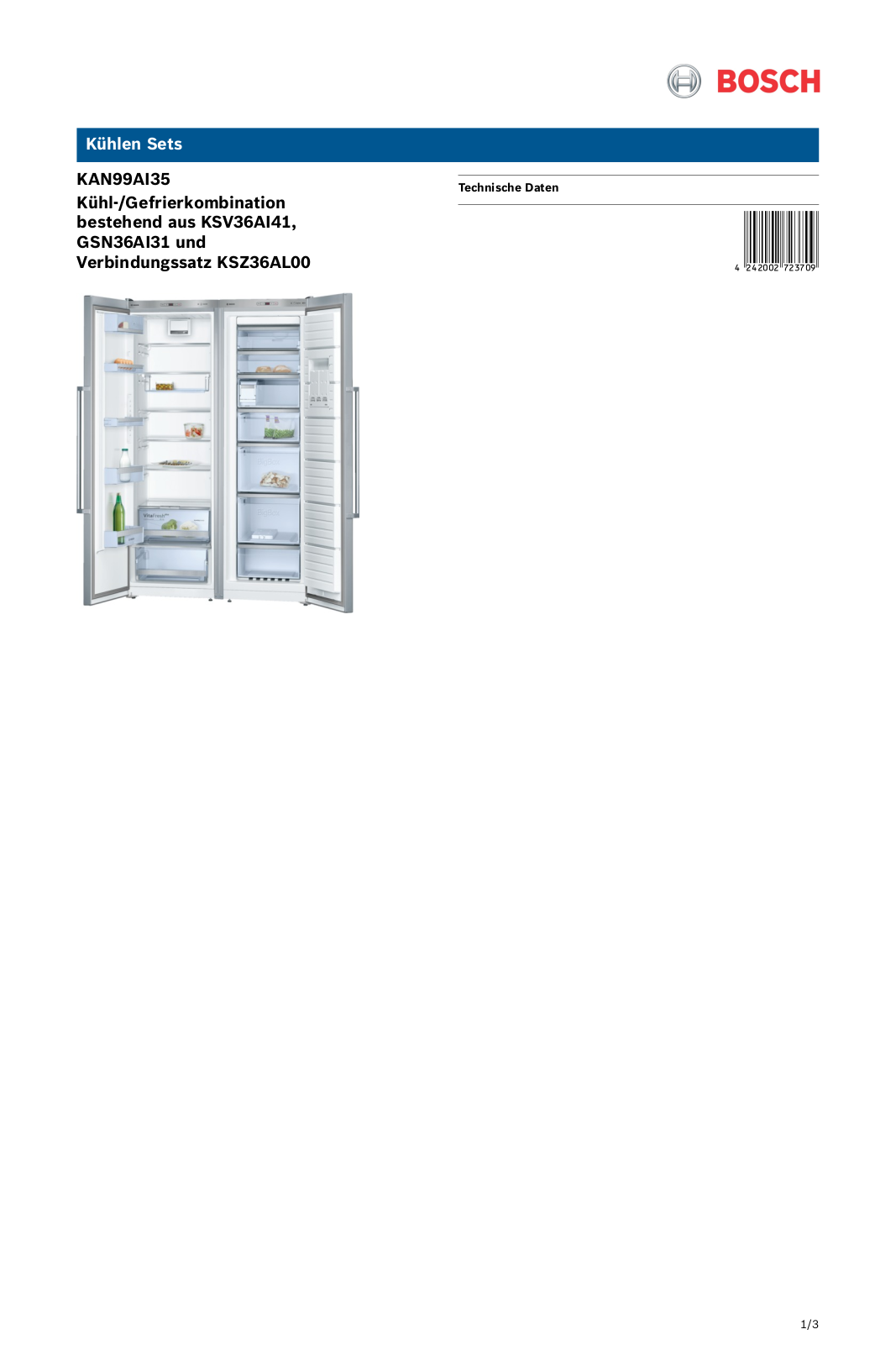 Bosch KAN99AI35 User Manual