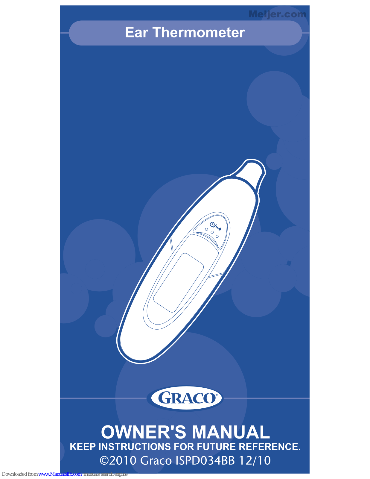 Graco Ear Thermometer Owner's Manual